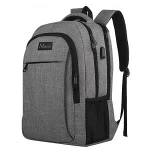 MATEIN-Travel Business Anti-Theft Laptop Backpack Water Resistant Bag- Grey