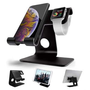 ZVEproof 2 in 1 Apple Watch Stand Universal Desktop Cellphone Stand, Black