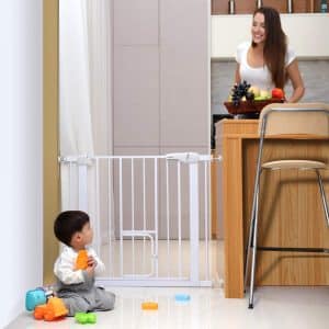 Cumbor Auto Close Baby Gate, 4 Wall Cups & 2 Extend Included