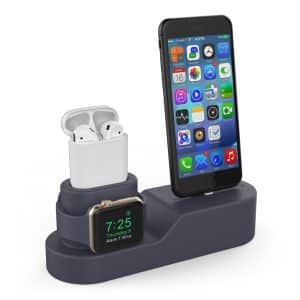 AhaStyle Silicone Stand Holder 3 in 1 Charging Dock (Navy Blue)