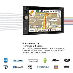 Jensen 6.2-Inch LCD Multimedia Touch Screen Car Stereo, VX7020