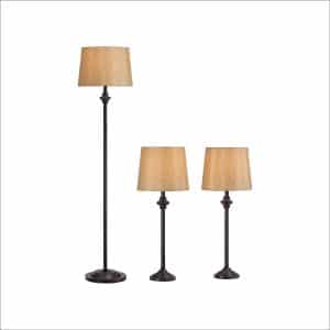 Griffith Bronze Table Lamps and Floor Lamp Set