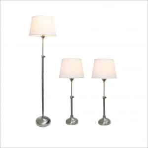 Elegant Designs LC1017-BSN 3 Pack Lamp Set Brushed Nickel Adjustable Lamp Set