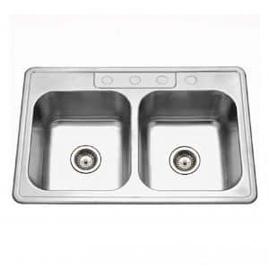 HOUZER Double Bowl Stainless Steel Kitchen Sink