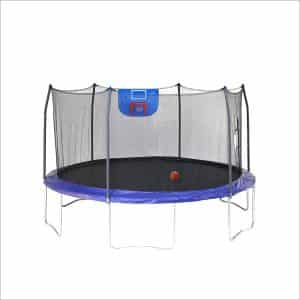 Skywalker 15ft Trampoline Jump N’ Dunk Trampoline with Security Enclosure and Basketball Hoop