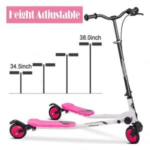 Wesoky Swing 3 Wheel Foldable 4-Level Height Adjustable Scooter