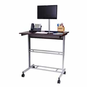 Mobile Adjustable-Height Stand Up Desk with Monitor Mount