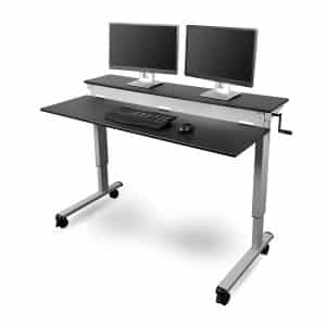 Adjustable Crank Stand Up to Sit Desk with Steel Frame (Heavy Duty)