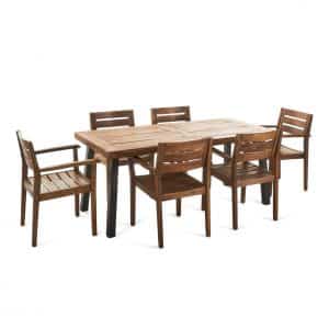 Christopher Knight Home 7 Pieces Acacia Wood Dining Set