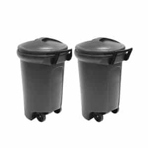 United Solutions Wheeled Blow Molded Outdoor Trash Can