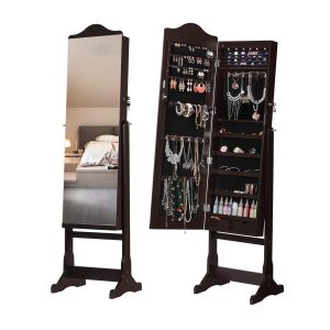 Langria Free Standing Jewelry Cabinet Armoire and Storage Organizer