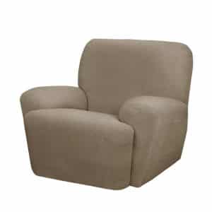 MAYTEX Torie Stretch Tan 4-Piece Recliner Chair Slipcover/Cover