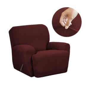 MAYTEX Reeves Stretch Red 4 - Piece Recliner Chair Slipcover/Cover with Side Pocket