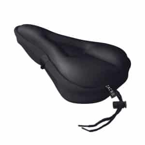 Zacro BS031 Extra-Soft Gel Bike Seat Cushion with Dust & Water-Resistant Cover (Black)