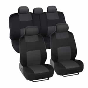 BDK PolyCloth Black/Charcoal Gray Car Seat Cover