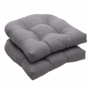 Pillow Perfect Indoor/Outdoor 2-Pack Gray Textured Seat Cushions