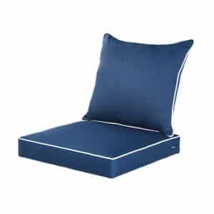 Qilloway Outdoor and Indoor Deep Seat Navy Blue Chair Cushions Set