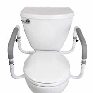 Bathroom Toilet Seat for Handicap and Elderly Balance Padded Hand Armrest