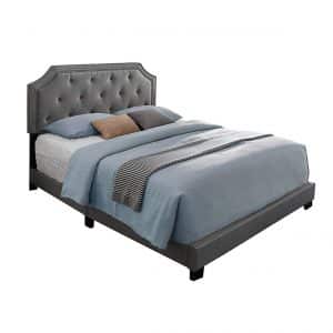 WWNY Home B1101-QB-LG Bailey Upholstered Bed