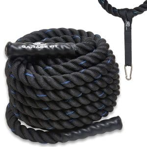 Garage Fit Battle Ropes Workout Rope Poly Dacron, Protective Sleeve Included