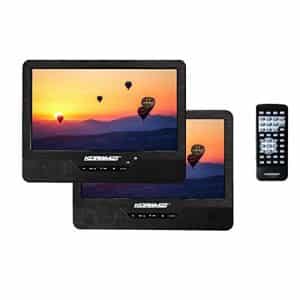 Koramzi PDVD-DK95 9 inches Portable Dual Screen with Rechargeable Battery