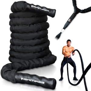 Profect Sports - Pro Battle Ropes 100% Poly Dacron with Anchor Strap Kit Exercise Rope
