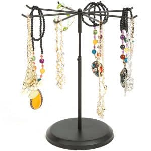 MyGift Adjustable Height Jewelry Tower Stand