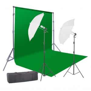 StudioFX 400W Chromakey Green Screen Lighting Kit
