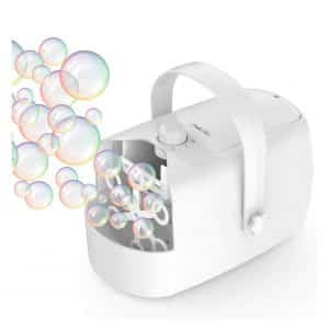 iTeknic Automatic Bubble Machine, Portable Design w/High Output (White)