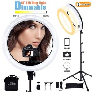 Creatck 18” LED Ring Light with Tripod Stand