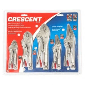 Crescent 5 Piece Curved Jaw Locking Pliers Set