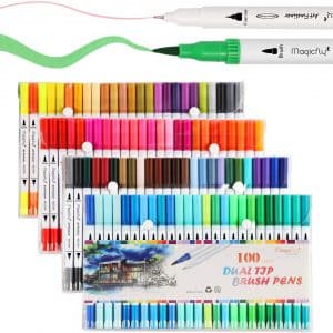 Magicfly Dual Tip Brush Markers Pens Set