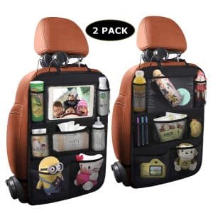 ONE PIX Car Backseat Organizer w/ a Touch Screen Tablet Holder (2 Pack)