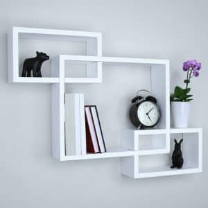 Ballucci Wooden Interweave Floating Wall Shelves- Set of 3