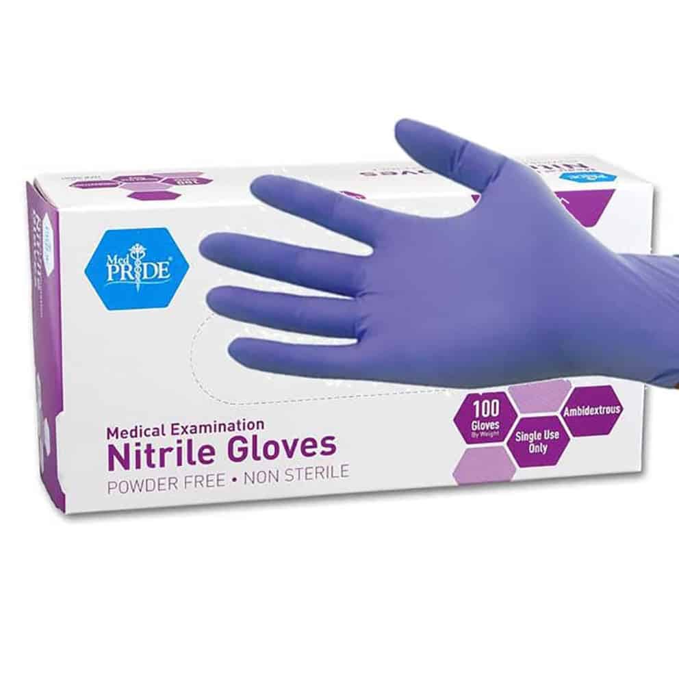 MED PRIDE Powder-Free Nitrile Exam Gloves