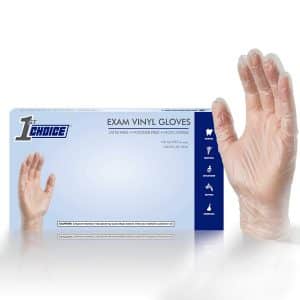 1st Choice Exam Clear Vinyl Gloves