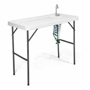 GYMAX Folding Fish Cleaning Camp Table